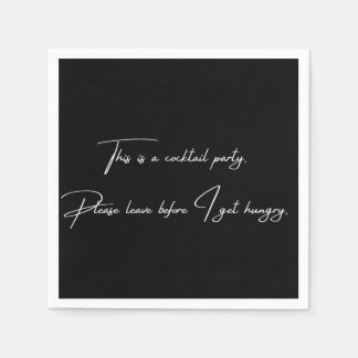 Cocktail napkin funny black party