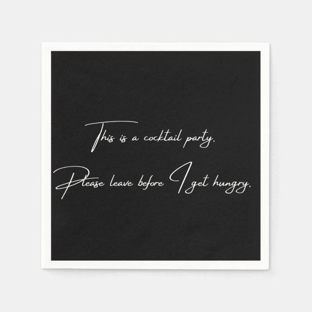 Cocktail napkin funny black party (Front)