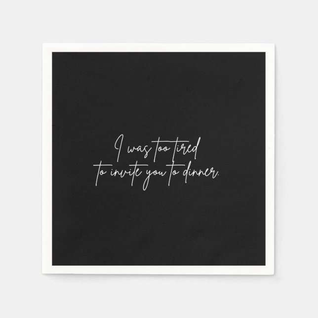 Cocktail napkin funny black party script (Front)