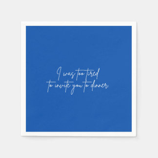 Cocktail napkin funny blue script party