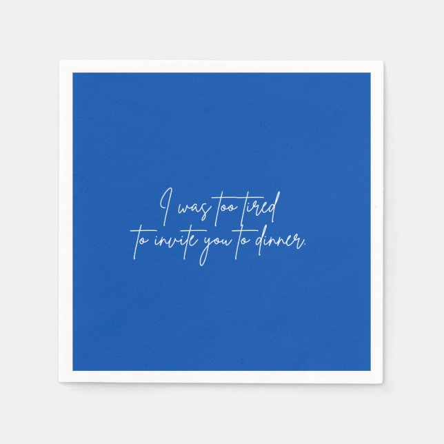 Cocktail napkin funny blue script party (Front)