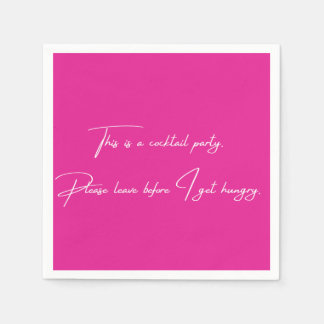 Cocktail napkin funny pink party