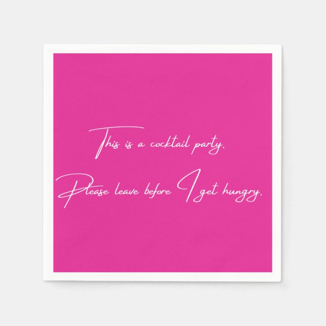 Cocktail napkin funny pink party (Front)