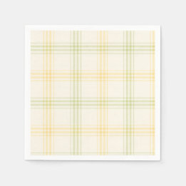 Cocktail Napkin | Lime & Lemon Plaid | Gin & Tonic