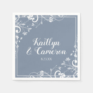 Cocktail Napkins Chic Bouquet (Dusty Blue) DK