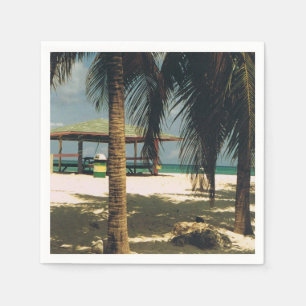 Cocktail Napkins with an Island Scene