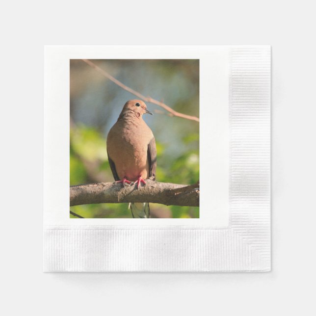 Cocktail napkins with dove picture printed on it (Front)