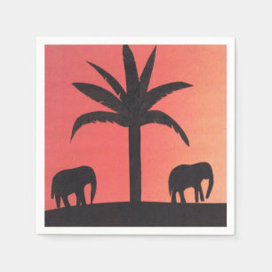 Cocktail Napkins with Elephant Design