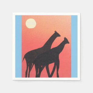 Cocktail Napkins with Giraffe Design
