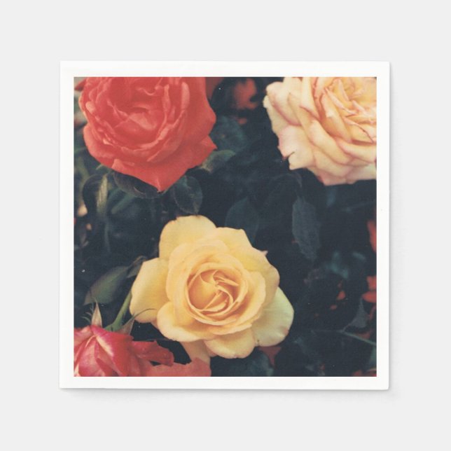 Cocktail Napkins with Roses (Front)