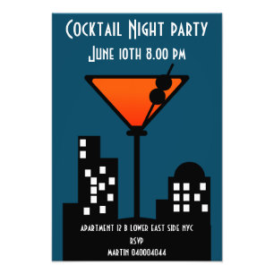 Cocktail Night Party Invitation Photo Print