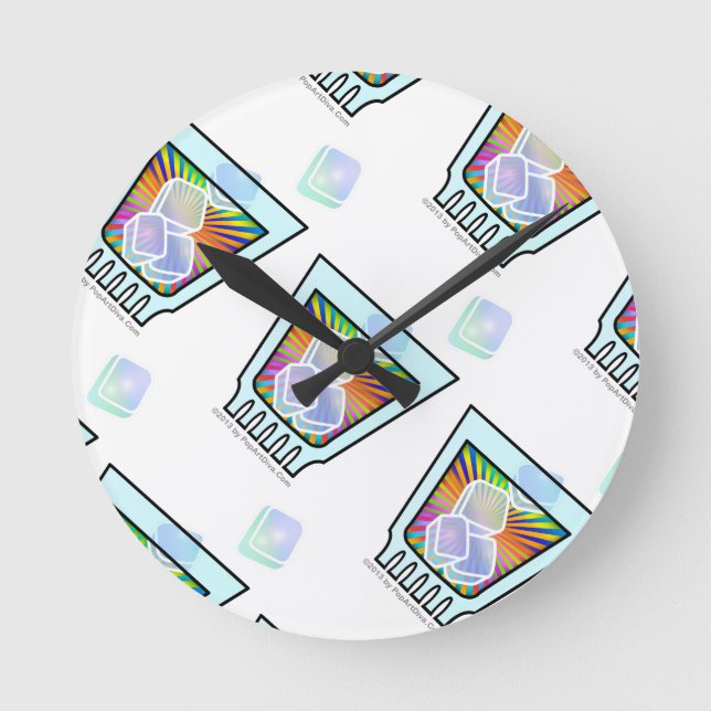 COCKTAIL - OLD FASHIONED - ROCKS GLASS ROUND CLOCK (Front)
