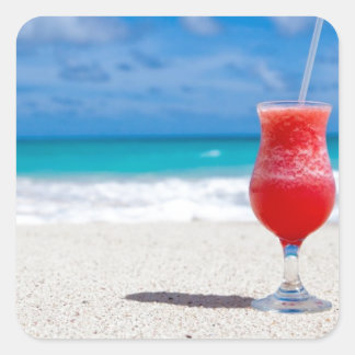Cocktail on the Sand Square Sticker