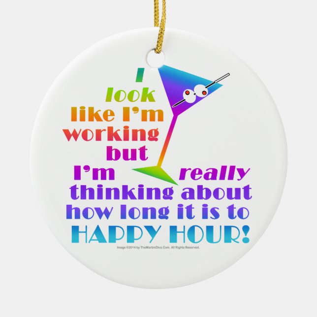 Cocktail Ornaments - How Long to Happy Hour (Front)