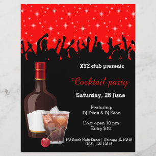 Cocktail party * choose background colour flyer