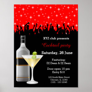 Cocktail party * choose background colour poster