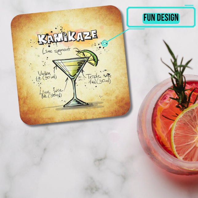 Cocktail Party Coaster Collection - Kamikaze (Please enjoy our design and see the others in the collection.)