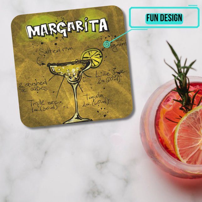 Cocktail Party Coaster Collection - Margarita (Please enjoy our design and see the others in the collection.)