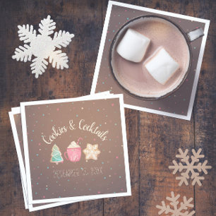 Cocktail Party + Cookie Exchange Christmas Theme Napkin