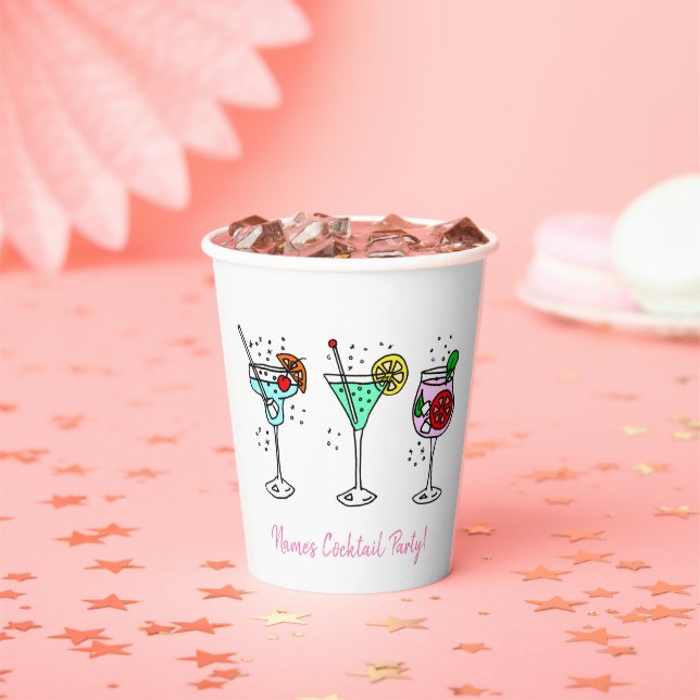 Cocktail Party Cute Paper Cups (Insitu)