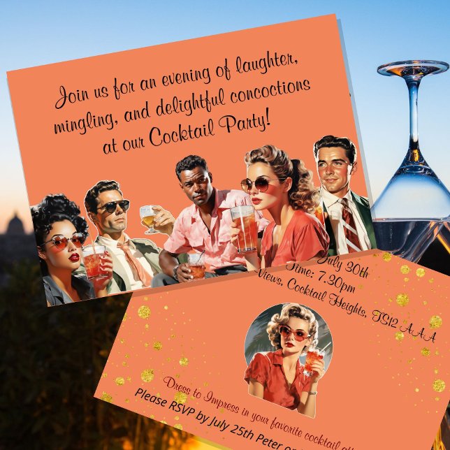 Cocktail party drinks get together sophisticated invitation (Creator Uploaded)