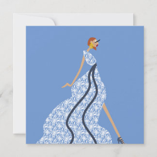 Cocktail Party Fashion Illustration Card