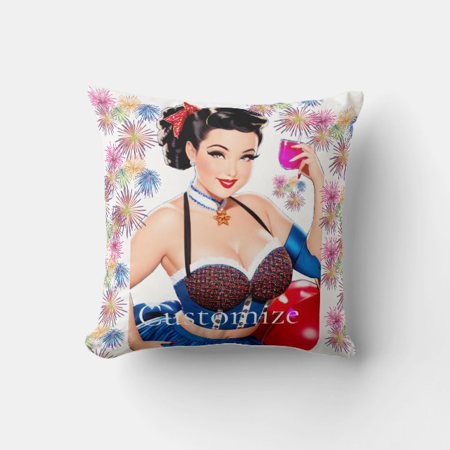 Cocktail Party Girl Thunder_Cove Cushion (Front)