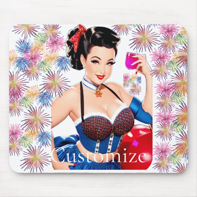 Cocktail Party Girl Thunder_Cove Mouse Pad (Front)