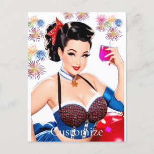 Cocktail Party Girl Thunder_Cove Postcard