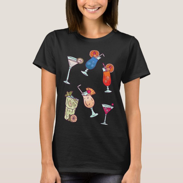 Cocktail  Party Girls Night Out Drinking Bartendin T-Shirt (Front)