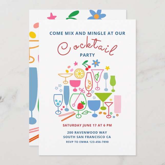 Cocktail Party Invitation (Front/Back)