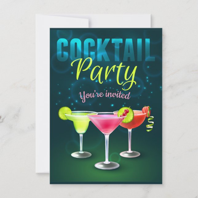 Cocktail Party Invitation Cards (Front)