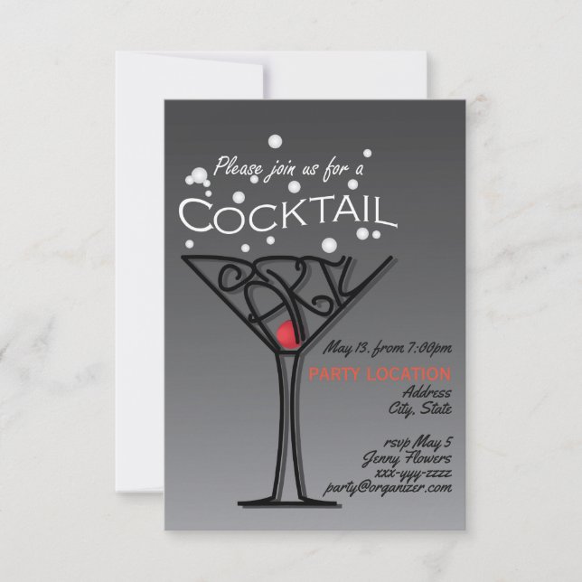Cocktail party invitation design (Front)