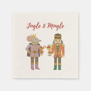 Cocktail Party Jingle Mingle Nutcracker white Napkin