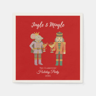 Cocktail Party Jingle Mingle Personalised Red Napkin
