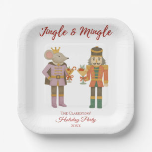 Cocktail Party Jingle Mingle Personalised white Paper Plate