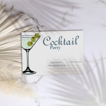 Cocktail party Martini RSVP Card