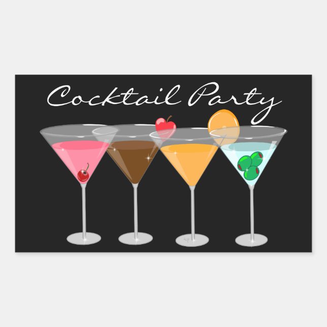 Cocktail Party Martini Stickers (Front)