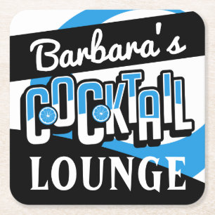 COCKTAIL PARTY Mid Century Modern Bar Square Paper Coaster