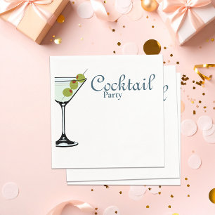 Cocktail Party Napkin with Martini Glass