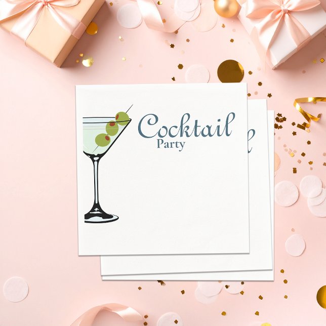 Cocktail Party Napkin with Martini Glass (Creator Uploaded)