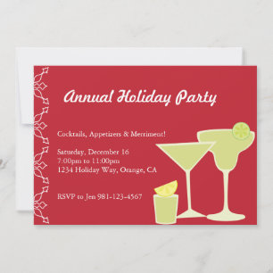 Cocktail Party Red Invitation
