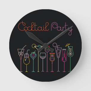 Cocktail Party Round Clock