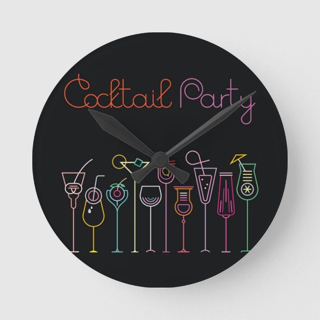 Cocktail Party Round Clock (Front)