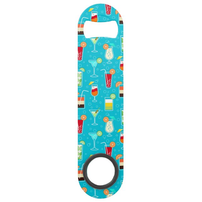 Cocktail Pattern on Teal Background (Front)