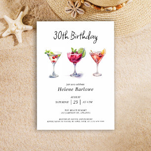 Cocktail Pool Party Birthday Invitation