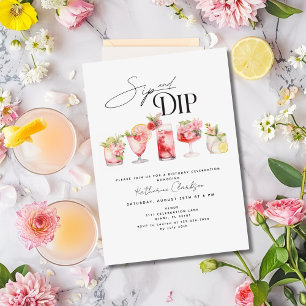 Cocktail Pool Party Birthday Invitation