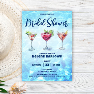 Cocktail Pool Party Bridal Shower  Invitation