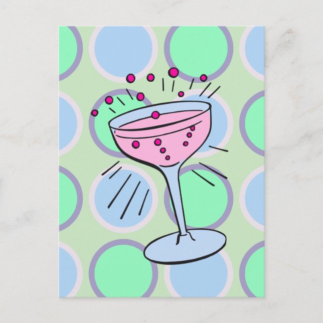 Cocktail Pop Art Postcard (Front)