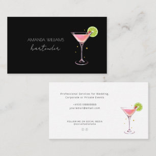  Cocktail Professional Bartender Business Card